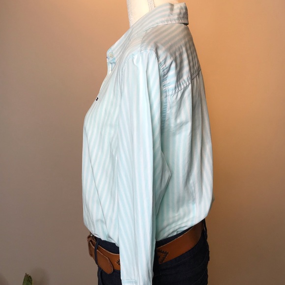 Tommy Hilfiger striped button-down oxford top XL EUC - Picture 4 of 7